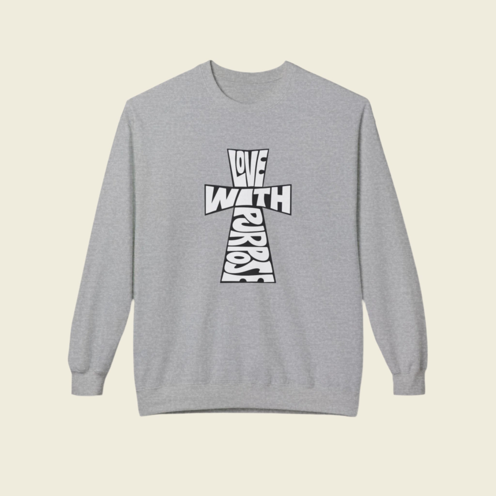 LWP Cross Unisex Softstyle Fleece Crewneck Sweatshirt - Love With Purpose 