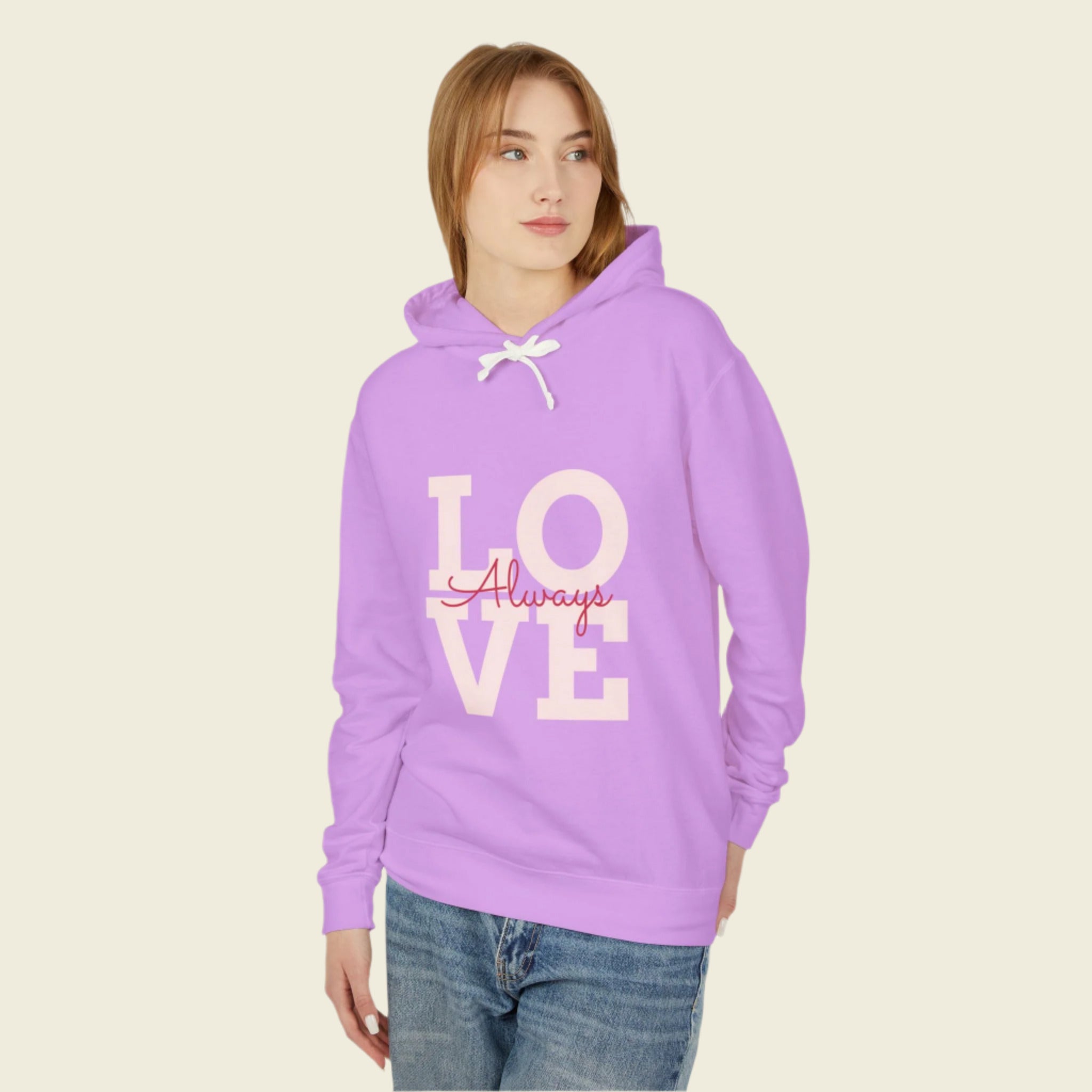 LOVE ALWAYS Lightweight Hooded Sweatshirt - Love With Purpose 