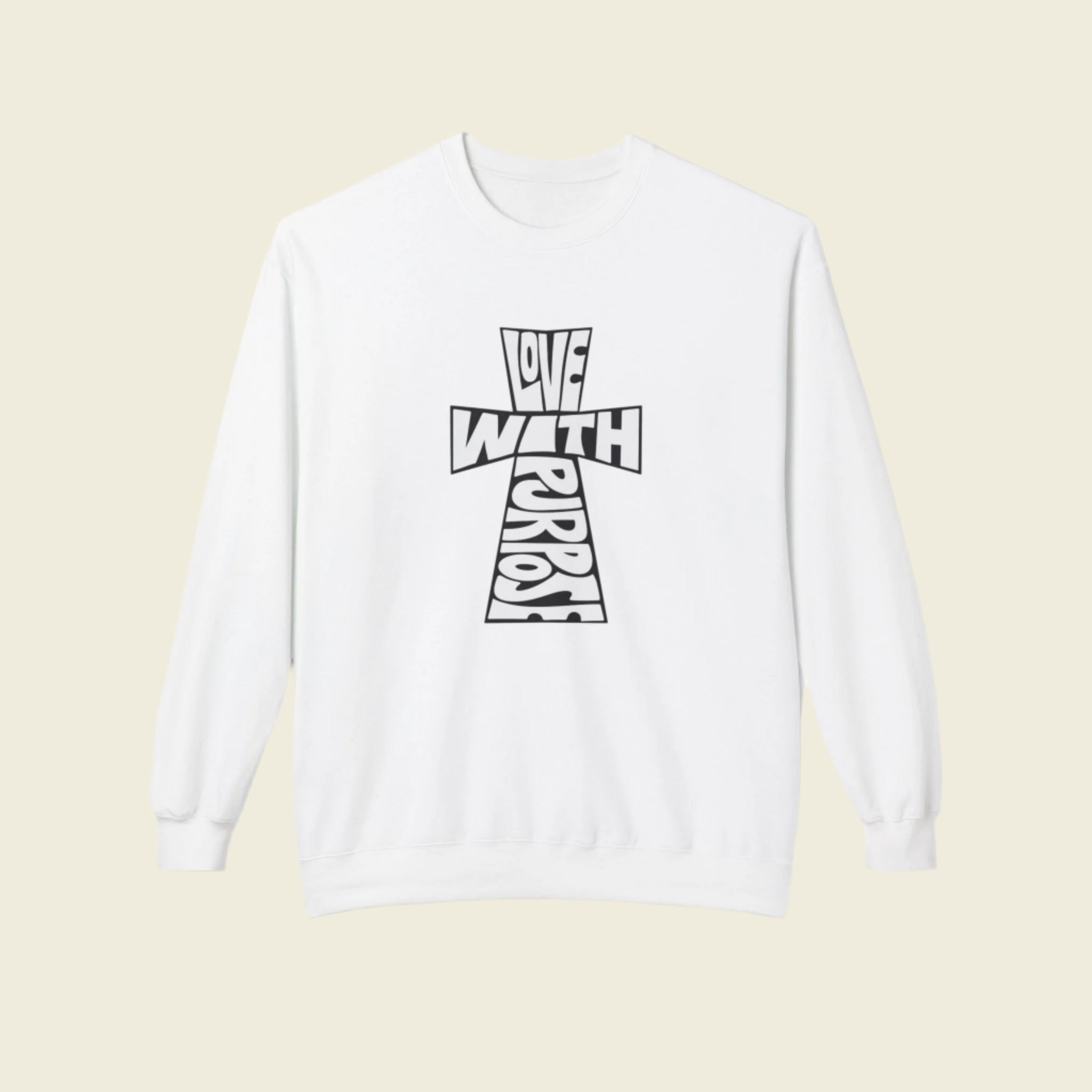 LWP Cross Unisex Softstyle Fleece Crewneck Sweatshirt - Love With Purpose 
