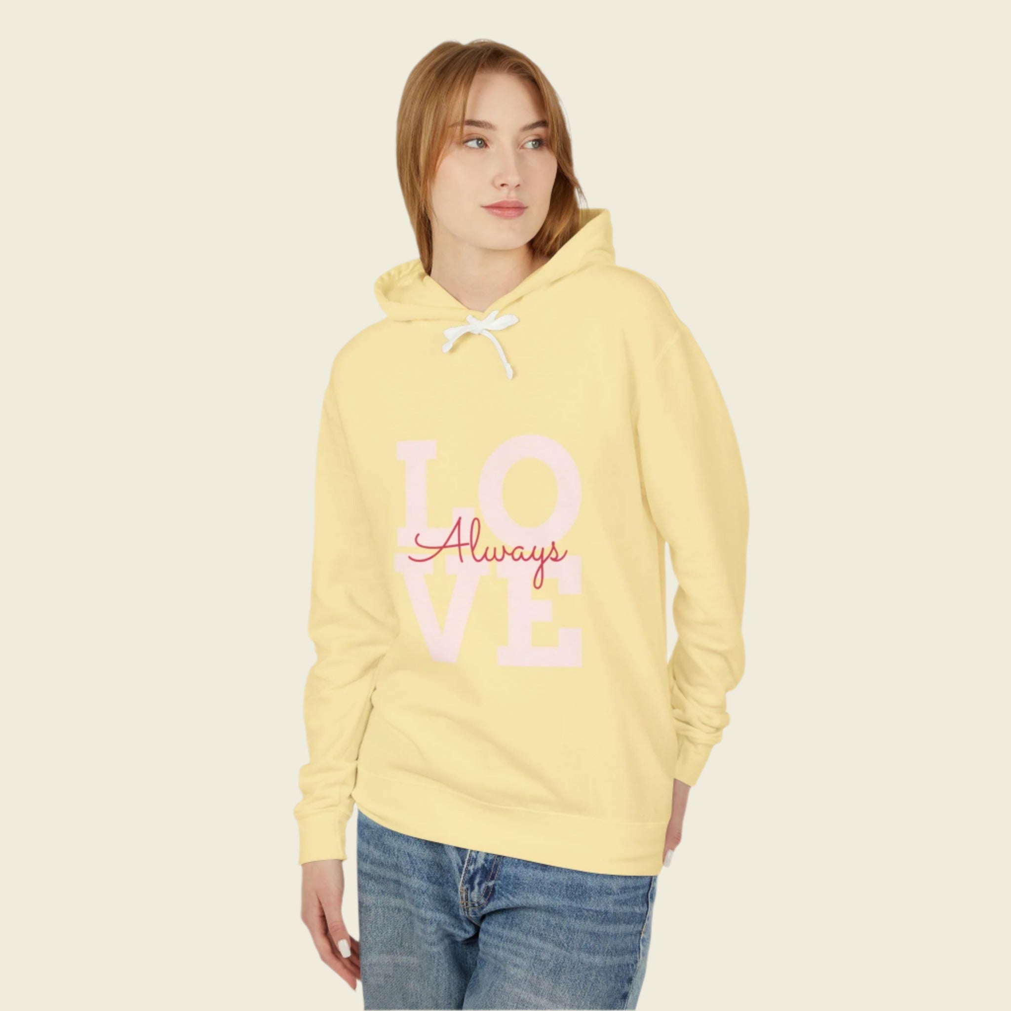 LOVE ALWAYS Lightweight Hooded Sweatshirt - Love With Purpose 