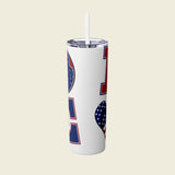 "Love" USA Skinny Tumbler with Straw, 20oz - Love With Purpose 