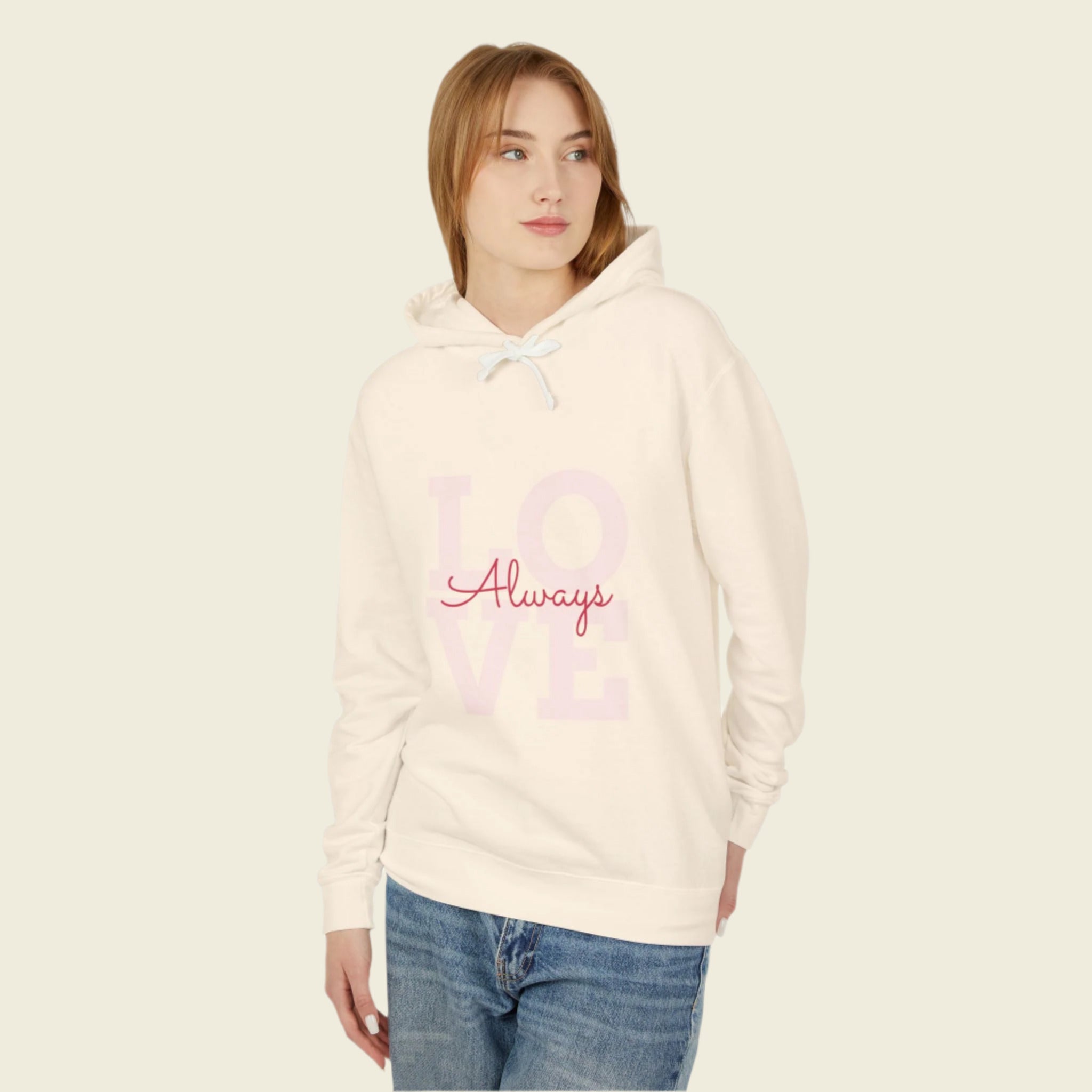 LOVE ALWAYS Lightweight Hooded Sweatshirt - Love With Purpose 