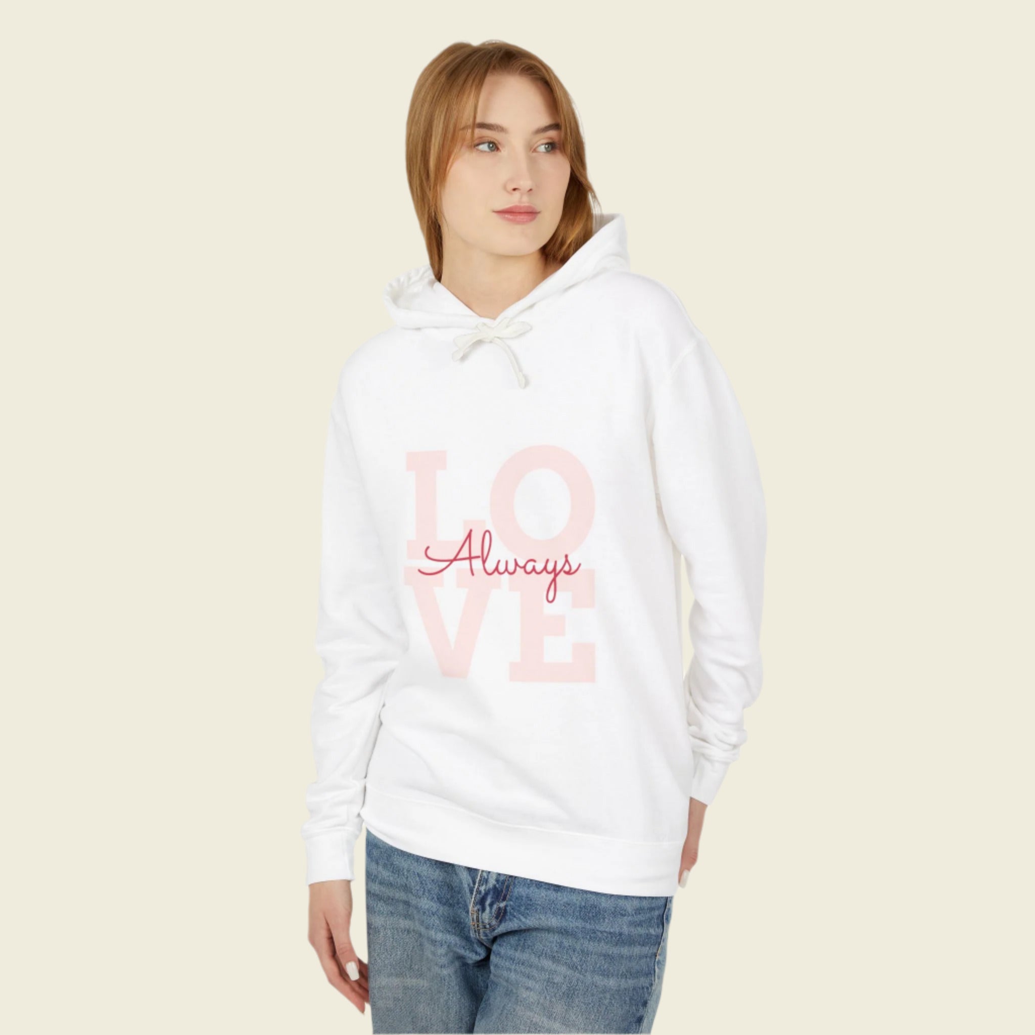LOVE ALWAYS Lightweight Hooded Sweatshirt - Love With Purpose 