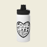 LWP Heart Stainless Steel Water Bottle, Sports Lid - Love With Purpose 