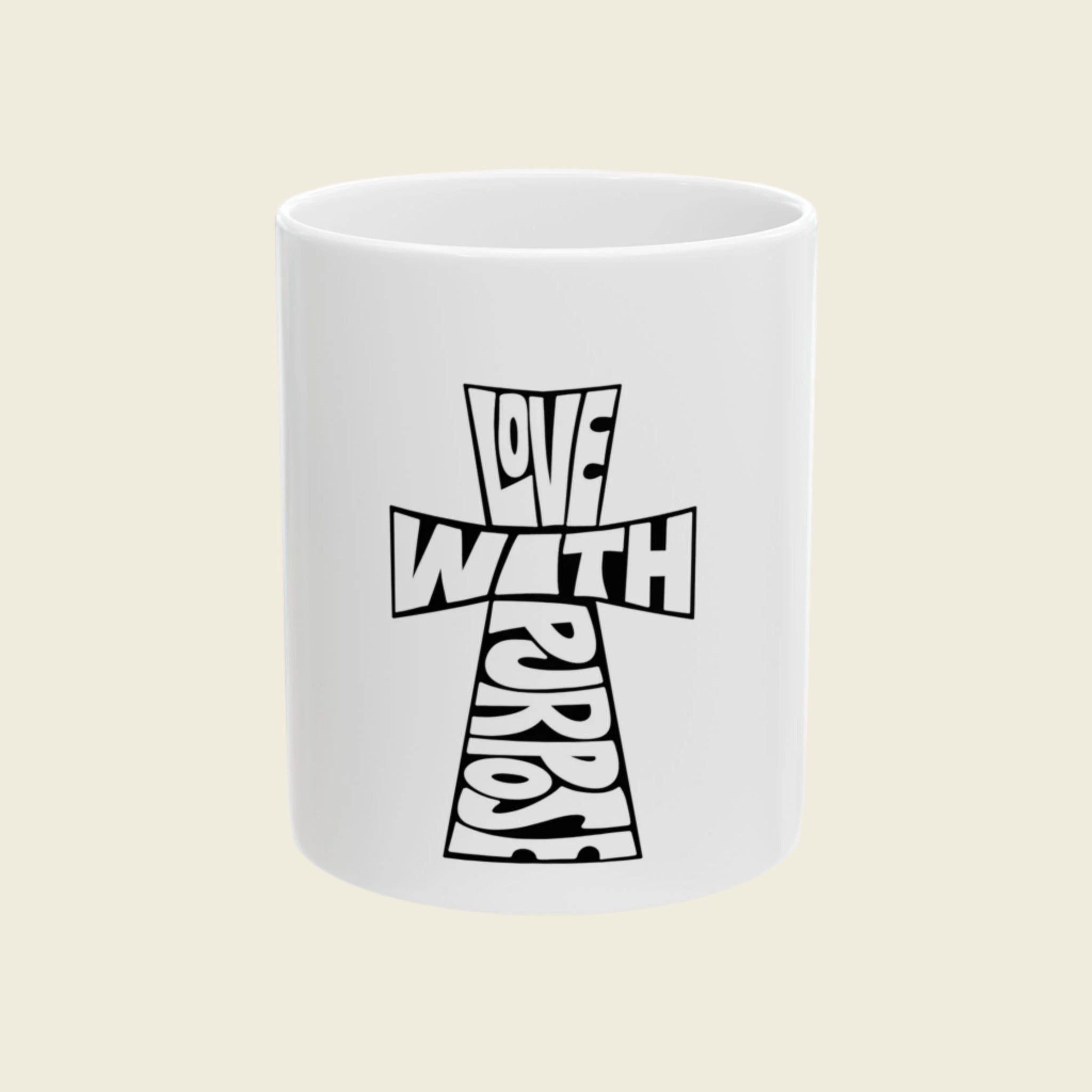 LWP Cross Ceramic Mug, (11oz, 15oz) - Love With Purpose 