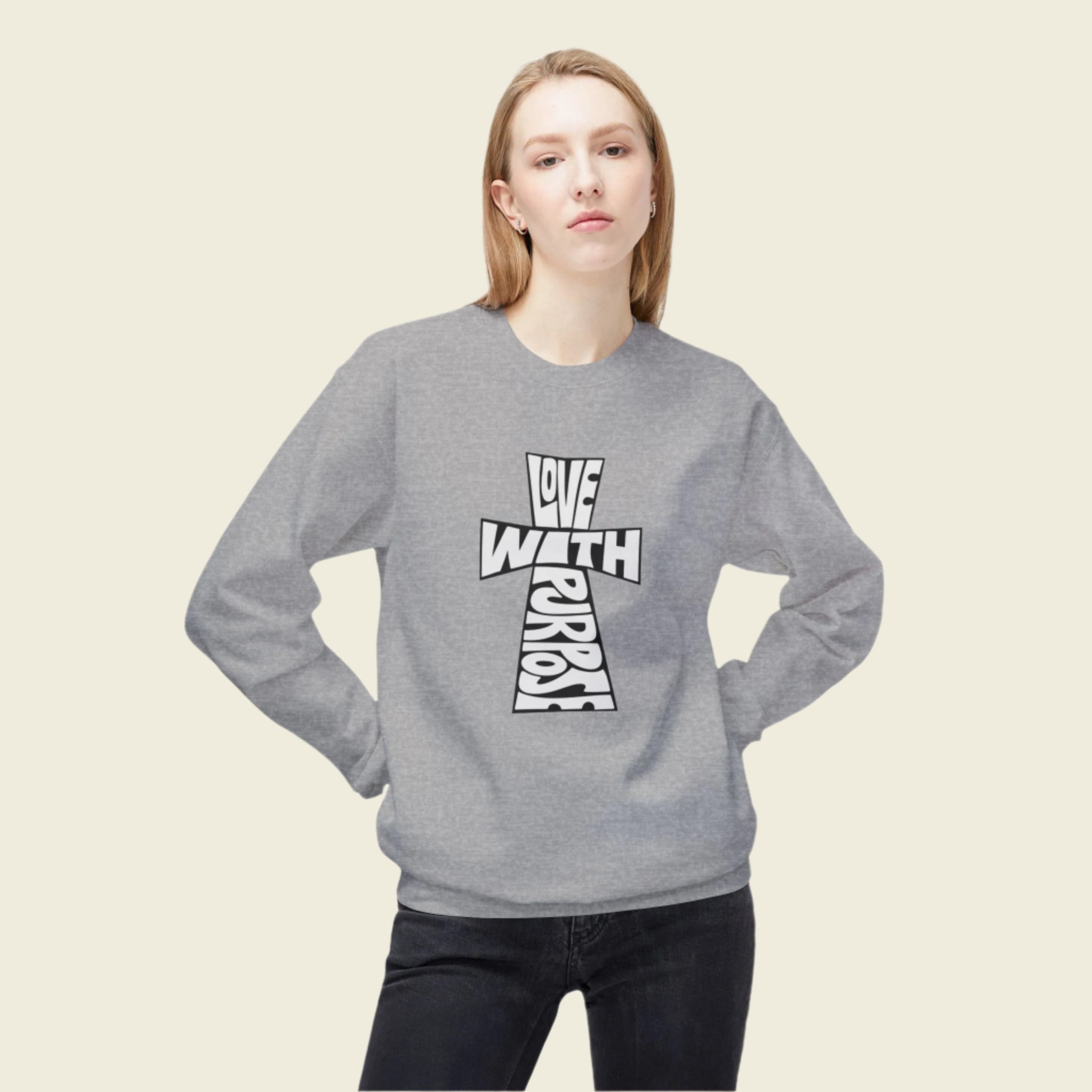 LWP Cross Unisex Softstyle Fleece Crewneck Sweatshirt - Love With Purpose 