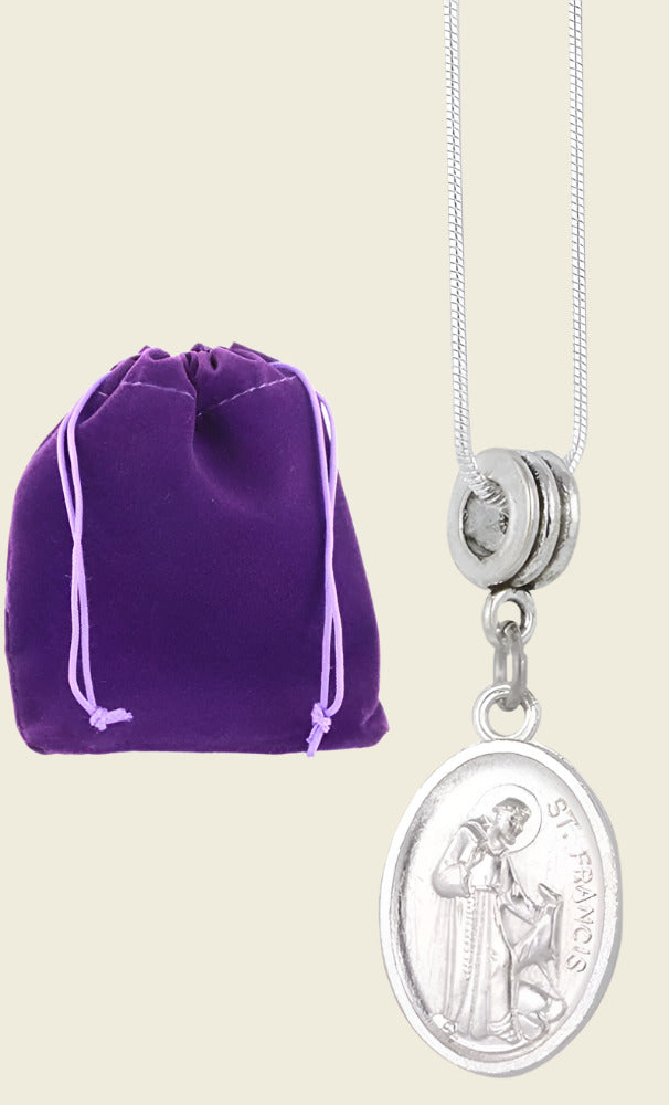 EPJ Saint Francis of Asissi Necklace | Saint Anthony Gifts Necklace Pendant Jewelry Jewlry Medal Charm Padua Accessories Stuff Gift for Men Women Decor Catholic Symbol-0