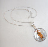 Saint Peter the Apostle necklace featuring a hand-painted icon on a mother-of-pearl cabochon