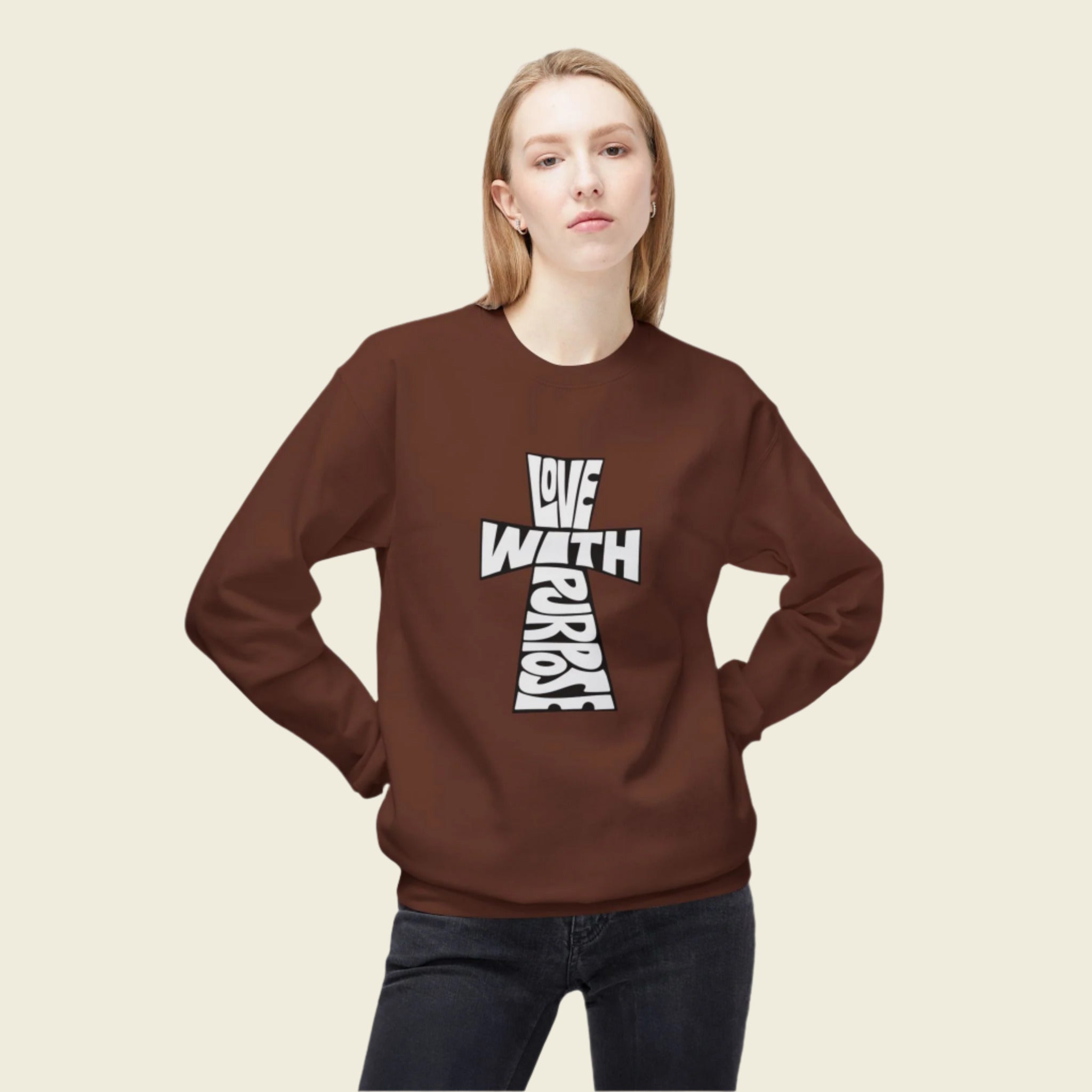 LWP Cross Unisex Softstyle Fleece Crewneck Sweatshirt - Love With Purpose 
