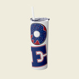 "Love" USA Skinny Tumbler with Straw, 20oz - Love With Purpose 