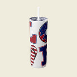 "Love" USA Skinny Tumbler with Straw, 20oz - Love With Purpose 