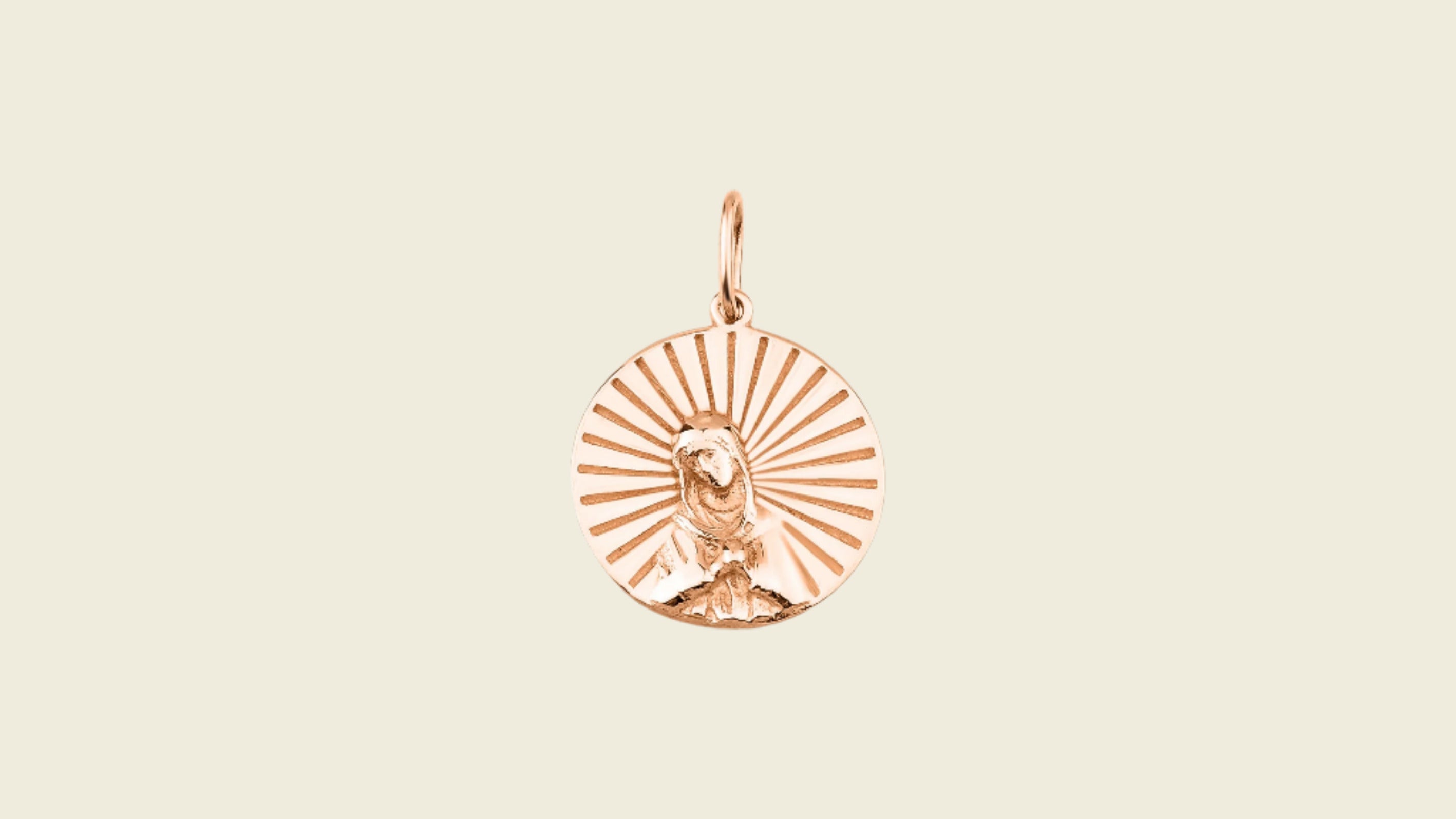 Virgin Mary Charm in 14K Gold-5